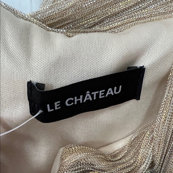 Le Chateau Gold Textured Midi Dress - Picture 2 of 4